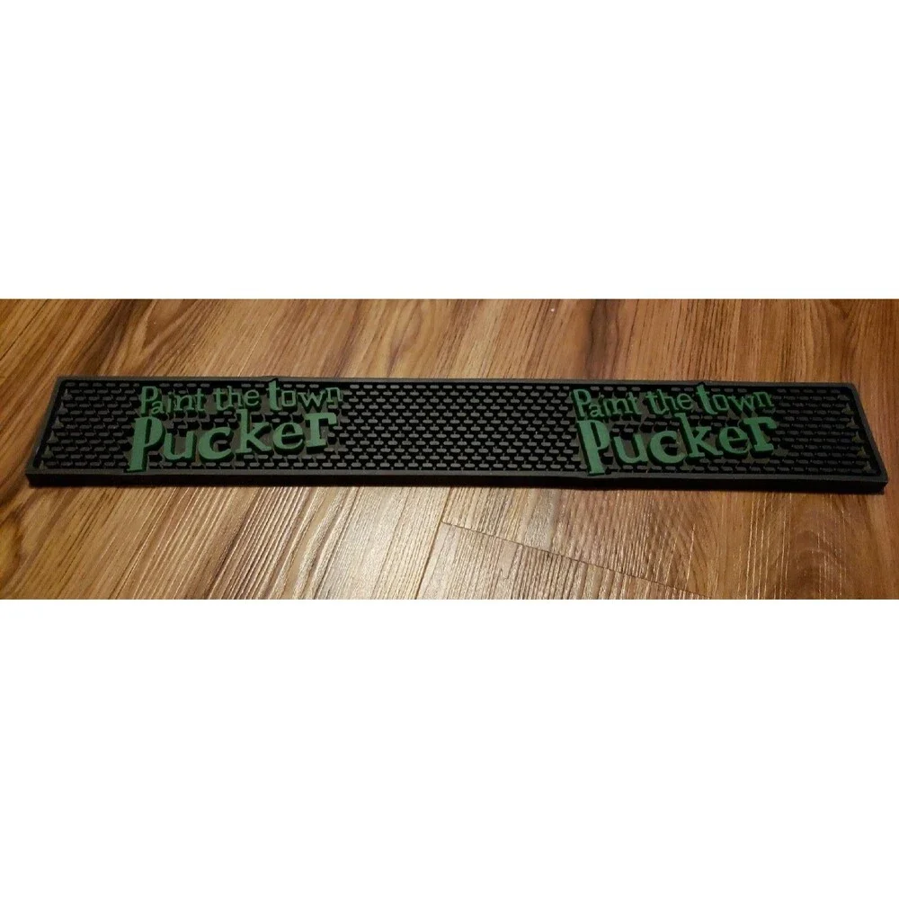Paint the Town Pucker rubber bar mat gift beer drink cocktail whiskey pub